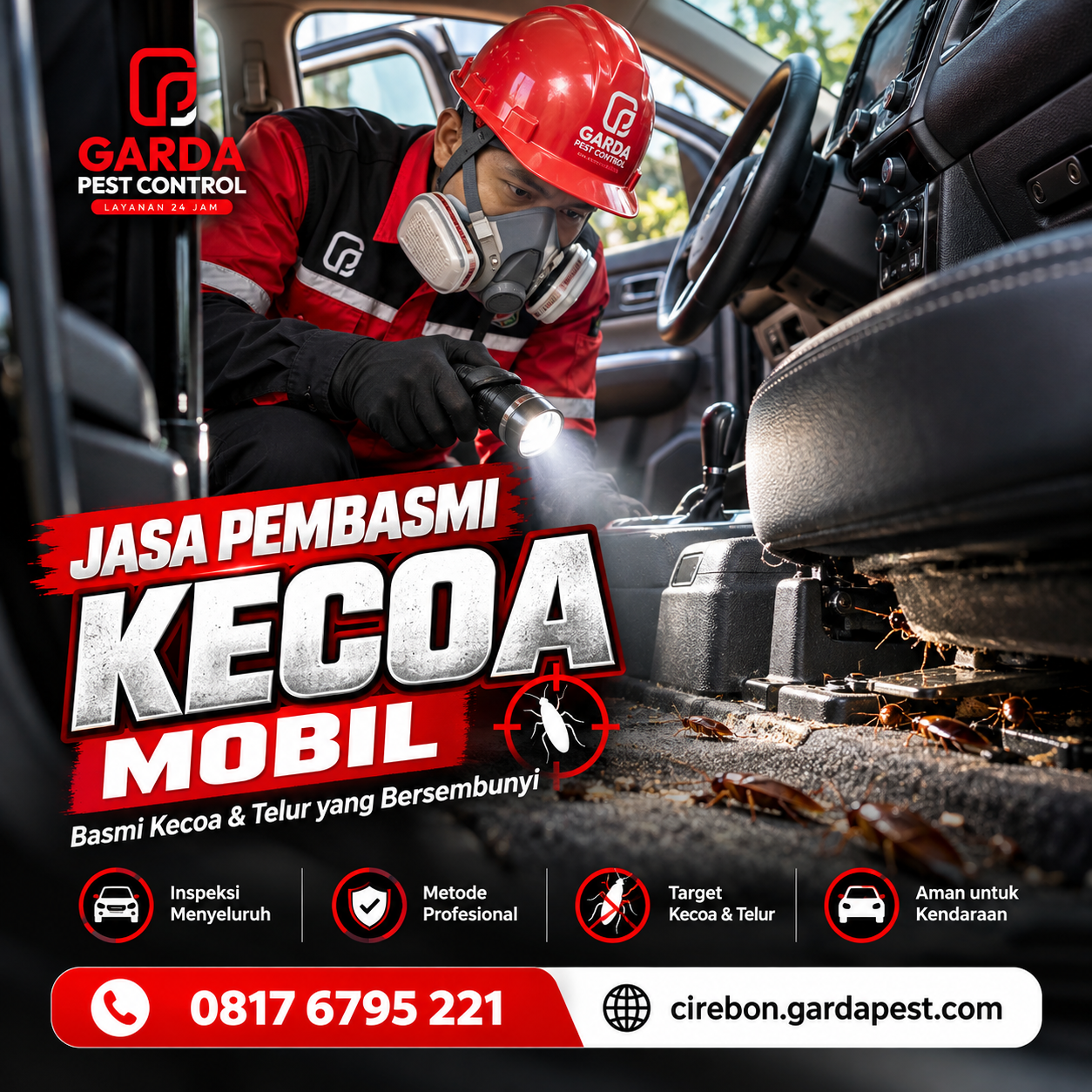 Jasa Pembasmi Kecoa di Mobil Cirebon Profesional dan Terpercaya
